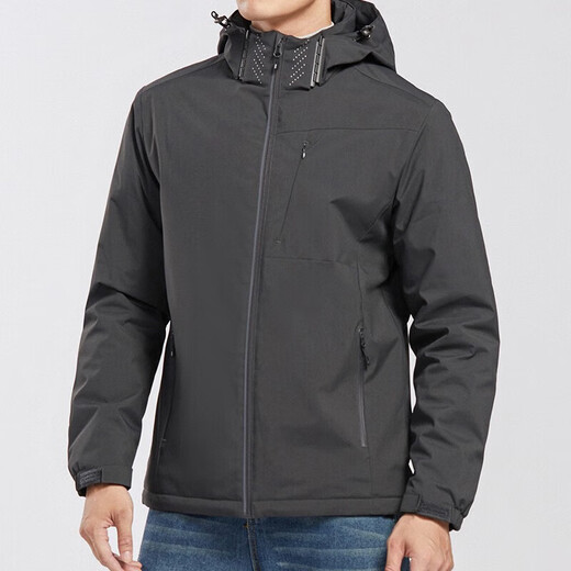 Specht (Tucano) plus Samtintegrierte Jacke für Frauen und Männer einschichtiger Außen- und Winterbergsteigerjacke warme weiche Schalen-Windbreaker 9930a dunkelgrau-Men [Solid Color] 4xl