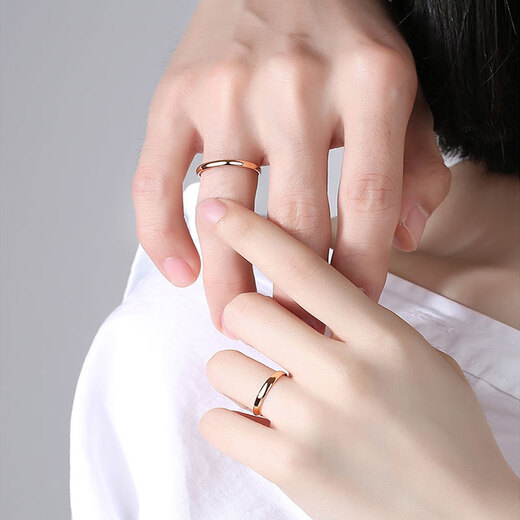 Fat Donglai's same style 18K gold ring ring glossy AU750 rose gold wide version men's couple gold pair ring women's K gold 4MM ring No. 13