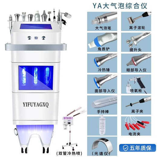 Maierjia Korean Skin Management Comprehensive Size Bubble Beauty Instrument Water Oxygen Acne Cleansing Oxygen Injection Instrument Beauty Salon Special A/YA Comprehensive Instrument + Hot and Cold Spray + Spectrometer