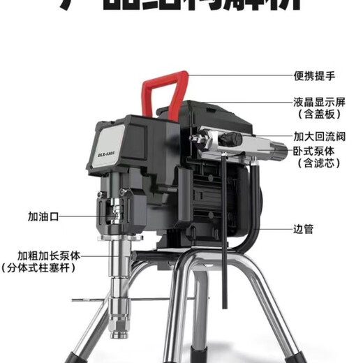 935智能高压无气喷涂机乳胶漆涂料油漆930大功率喷涂机设备 695豪配5800W不锈钢
