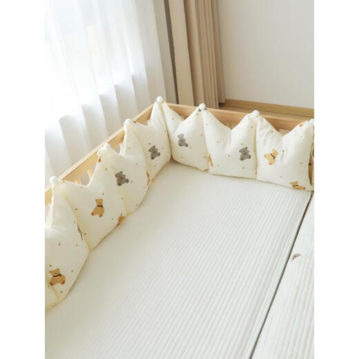 PURIXTAR crib fence soft package spliced bed anti-collision one-piece bed fence cloth pure cotton customizable children's baby bed backrest Moon Dragon 3.5 meters