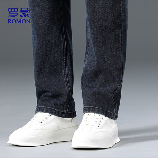 罗蒙（ROMON）牛仔裤男秋季简约潮流裤子男士直筒百搭男裤NZ205 黑色 31 