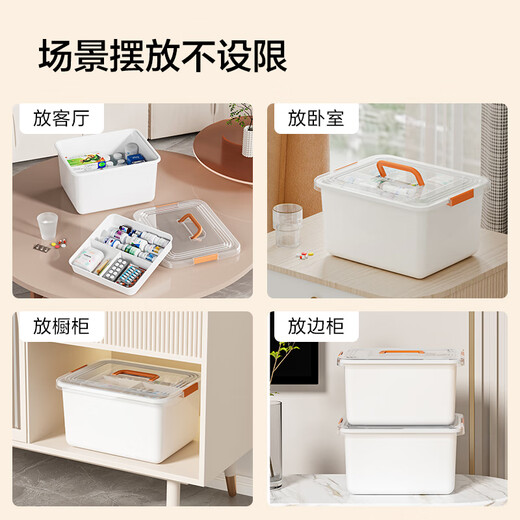 Made in Tokyo, medicine box, household multifunctional medicine storage box, convenient, large capacity, large size with handle, 1 pack