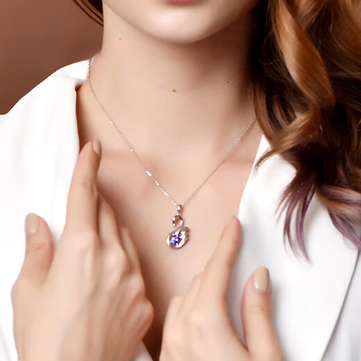 Coasze Coasze Tansanit Halskette 18K Gold Diamond Inlay unterstützt eine eingehende Anpassung, die meiner Freundin und meiner Frau Tansanit Halskette gibt