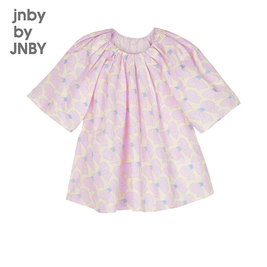 jnby by JNBY江南布衣童装春夏衬衫蝴蝶结花苞短袖抽褶可爱女童儿童1N3212470 690杂粉 120 cm
