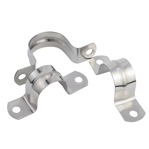 Jinchao 304/201 stainless steel pipe clamp riding pipe bracket pipe buckle throat hoop water pipe clamp U-shaped pipe clamp hoop M25 (6 points) 10 pieces