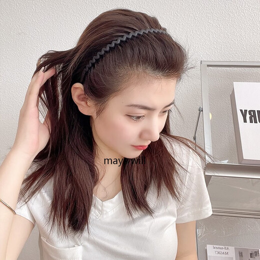 Mays Will带齿防滑发箍少女橡皮外出头箍洗脸化妆固定碎发神器压发箍发卡色 9274G蓝色发箍