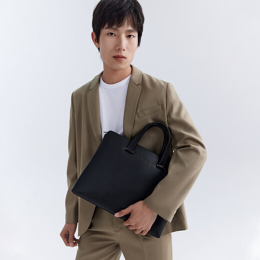 Goldlion Handbag Horizontal Men's Bag Business Cowhide Computer Bag Casual Briefcase Birthday Gift for Dad