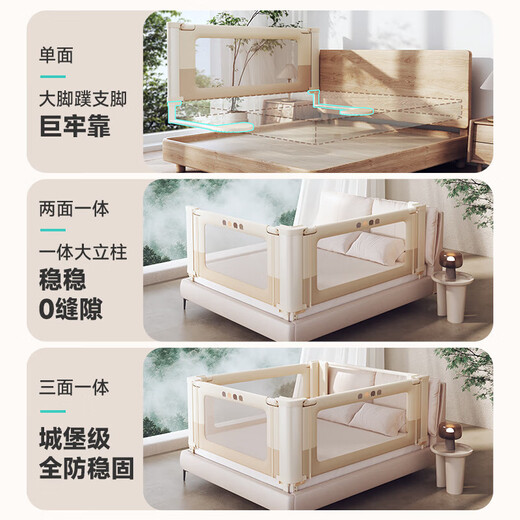 InnoTruth crib fence bed single-sided baby anti-fall fence three-sided safety bedside guardrail one baffle without punching Pink Rabbit-2 meters single-sided