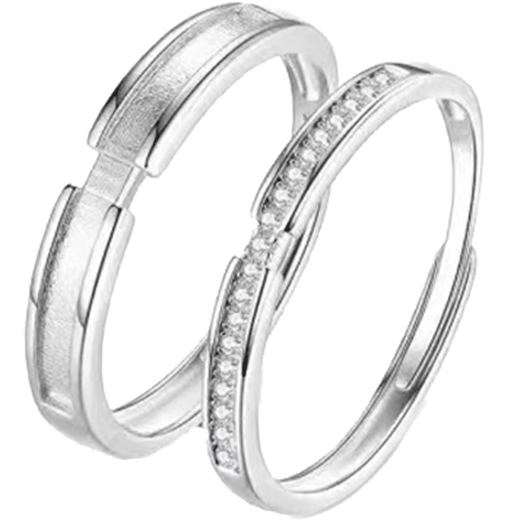 EothPT950 Platinum Jianjia Bailu Couple Ring for Girls A Pair of Rings Platinum Valentine's Day Birthday Gift for Girlfriend Pair of PT950 Platinum Jianjia Ring + Certificate