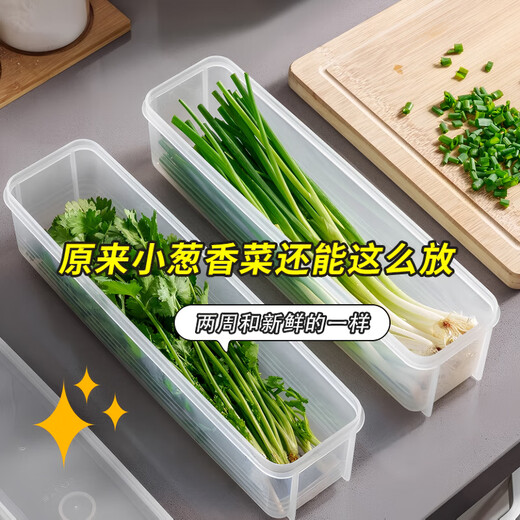 Home KATEI STORY Japanese imported coriander and shallot storage box refrigerator whole coriander root preservation artifact food grade noodles and egg preparation coriander and shallot special box 1.3L 2-piece set