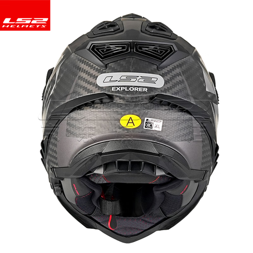 LS2 Fibre de carbone Fibre tout-terrain Casque de moto de traction HEMEMET HOMMES ET FEMMES MOTOROCIE FOUR FOURSONS ANTI-FOG DOUBLE DUAL MX701 FIBRE DE CARBONE 6K-DUMB NOIR 4XL (63-64)