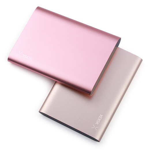 Kleine Festplatte (XDISK) USB3.0 mobile Festplatte 1 TB Doppelfestplatte Backup Metalloptik 2,5 Zoll Roségold externer externer Speicher Datenfoto Hochgeschwindigkeitsübertragung stoßfest