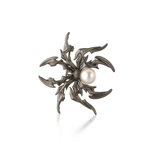 IDEAGEMER925 silver spider shell bead brooch men's fashion trend niche original design handsome suit pin lapel pin spider shell bead brooch