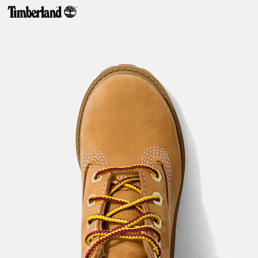 添柏岚（Timberland）官方小童鞋大黄靴马丁靴高帮户外旅行偏大|12809 12809W/小麦色 28.5 (6孔黄铜鞋眼)
