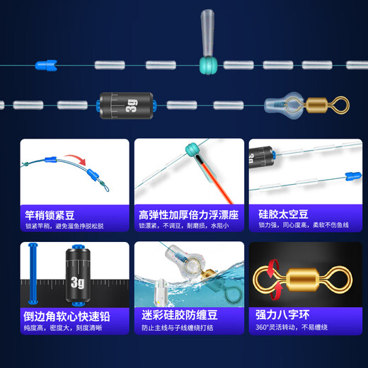 Fishing King Fishing Line Main Line Group Black Pit Full Set Tied Finished Imported Fishing Line Accessories Set 5.4 Meters 1.5# (1 Roll)