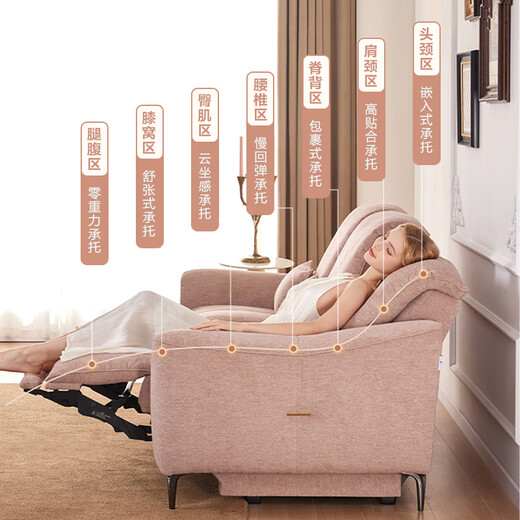 
Lezhibao LAZBOY fabric sofa living room creamy wind waterproof and anti-fouling function Queenstown similar style Windsor Castle 675 Rose powder-2m-large-2 person double electric