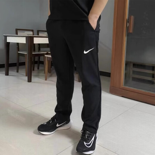 Nike (Nike) pantalones para hombres 2025 pantalones deportivos de primavera y otoño pantalones casuales pantalones de trabajo pantalones rectos sueltos DJ8037 tejido de secado rápido DM6627-010 Negro M Recomendado 120-130Jin [Jin equivale a 0.5 kg]