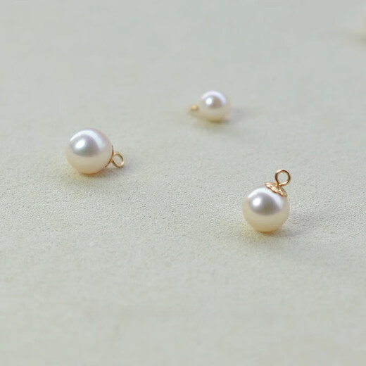 Fat Donglai's same style freshwater pearl pendant single perfect round strong light flawless natural white genuine necklace pendant / 5.5-6MM (14k gold-filled) openable design Mo