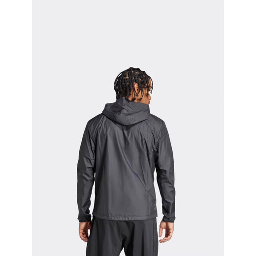 阿迪达斯（adidas）2025春季新款男装跑步连帽夹克IN1483 黑|IN1483 L