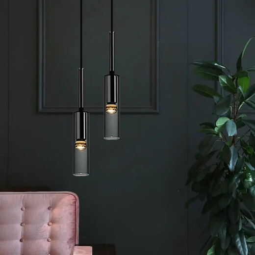 Yilin post-modern light luxury bedside small chandelier hotel room chandelier creative design wine bottle lamp restaurant bar decorative lamp single head - smoke gray neutral light