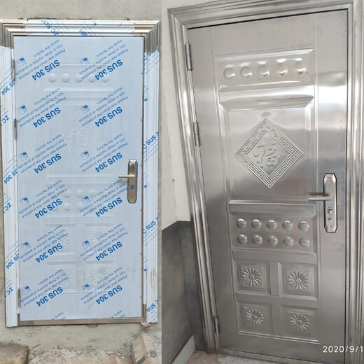 奇立彩门不锈钢门工程不锈钢防盗门不锈钢大门入户阳台单门单门 (普通)内包内左 860x1960mm