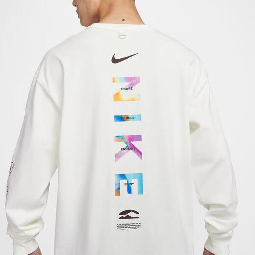Nike (Nike) Urlaubsgeburtstagsgeschenk Ssentials Herren-langärmeliges T-Shirt für Sommer Neue lose Baumwolle Casual HF6173 133 SAIL White XL