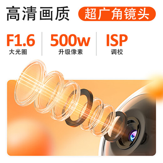 小米智联生态链同款品牌监控家用可视频对话监控智能一键通话手机远程WiFi室内高清摄像头 WIFI双向视频通话+64G内存卡