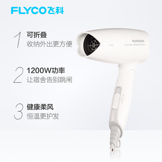 飞科电吹风机小功率学生宿舍专用800W以下1200W小型大风力折叠式 FH6296 恒温护发+收纳架 1800W