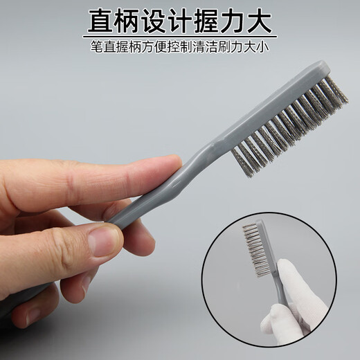 Season of Blue Lotus Wire Brush Wenwan Brush Walnut Special Handled Stainless Steel Polished Rudraksha Bracelet Green Leather Toothbrush Long Handled Three Rows Wire Brush 3 Rows 15 Rows 2