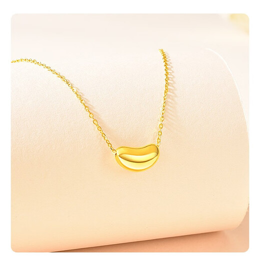 Prodigal Heart 999 Pure Gold Acacia Bean Pendant 3D Hard Gold Transfer Bead Necklace Gold Gold Bean Couple Gift Betting Large Edition 9 Large Edition 999 Pure Gold Red Bean + 18K Gold Necklace Set Chain
