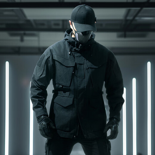 Зуб дракона Зуб дракона Tianxuan Функциональная ветровка для спецназа Мужская весенне-осенняя ветрозащитная куртка Городской свет На открытом воздухе Экстремальная ночь Черный XS