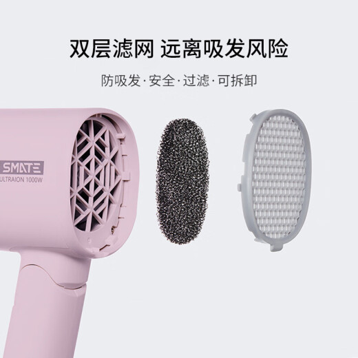 Men's Hair Dryer Electric Hair Dryer Negative Ion Hair Dryer Portable Foldable Dormitory Hair Care Negative Ion Hair Dryer Send Girlfriend New Year's Holiday Gift SH-A102 Girly Powder