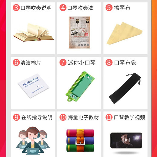国光上海国光24孔C调复音初学者口琴官方旗舰重音专业演奏级成人乐器 24孔 C调 【初学款】银色复音+赠品