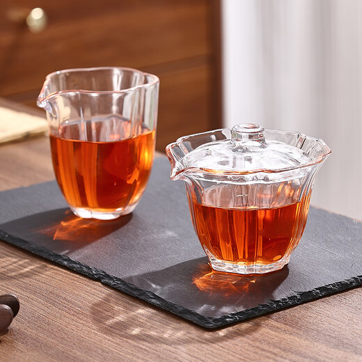 Detif Plum Blossom Glass Tea Set Teapot Kung Fu Tea Home Guest Tea Cup Simple Tea Table Office Tea Making Set Plum Blossom Male Cup/One