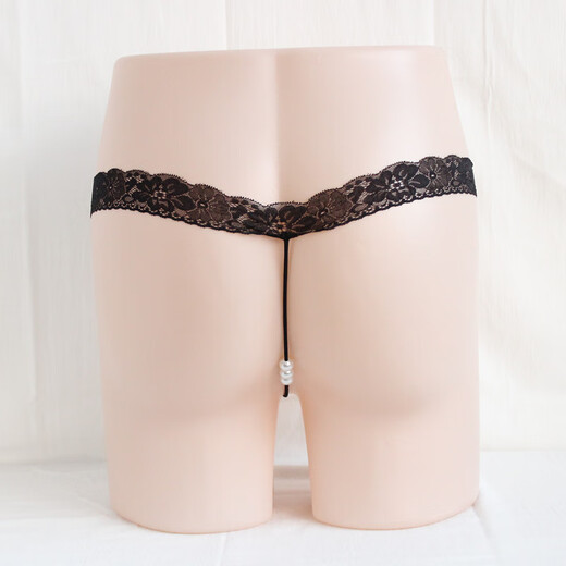 Private Shang Men's bead chain ring hollow underwear Men's sexy thong T-pants lace underwear One size fits all within 160 Jin [Jin equals 0.5 kg]