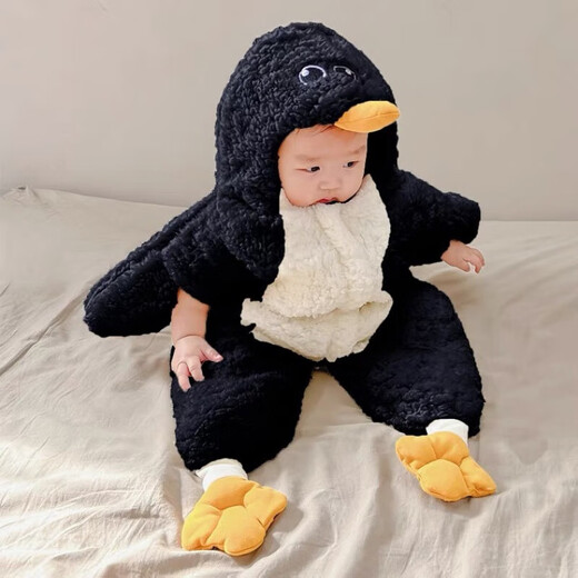 Xianzhe Yipai Big Star White Goose Baby Sleeping Bag Spring, Autumn and Winter Thick Newborn Baby Jumpsuit Starfish Huddling Quilt Warm Romper Suit Main picture 66cm (0-3 months)