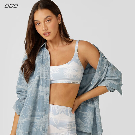 LORNA JANEL OrnaJane yoga Pilates training sports bra vest shorts ALOHA beautiful back push-up shockproof women's LJ tropical print S