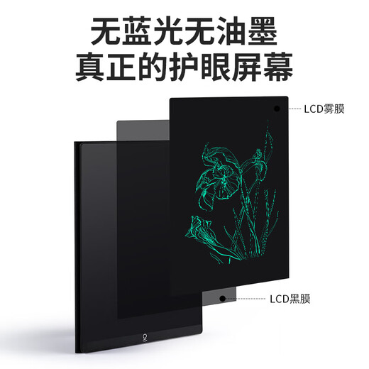 PBJ LCD handwriting board, fine handwriting does not spread, with leather case, high-brightness screen, office education draft board, message board, writing board, student blackboard, hand-painted drawing board, custom pattern LOGO, 15-inch dual screen, fine handwriting, yellow, without leather case