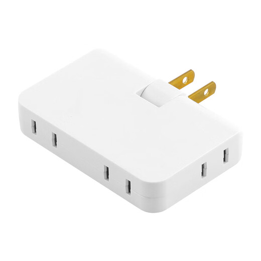 Ultradünner Ein-zu-Vier-Konvertierungsstecker Xiaomis gleicher um 180 Grad drehbarer, flach geschlitzter Zweibein-Steckplatinen-Wireless-Multi-Loch-Power-Ein-zu-Mehrfach-Buchsenkonverter Weißer 180-Grad-Stecker, umklappbar, 8 Löcher (1 Packung)