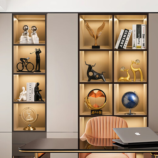 BHM high-end light luxury general manager office ornaments handicrafts high-end atmospheric creative living room study wine cabinet decorations a pair of brushed vases