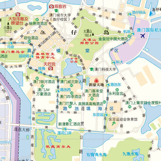 2025新版澳门特别行政区旅游交通图 旅游攻略 出行规划 澳门地图 城区路线 美食景点
