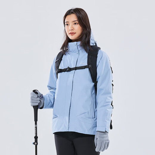 Pathfinder TOREAD Shock Clothes Autumn and Winter Women's Outdoor Three-in-One Fleece Waterproof and Moisturizing Cold Warm Jacket TAWWBK92719 Mirror Sky Blue (Female) L