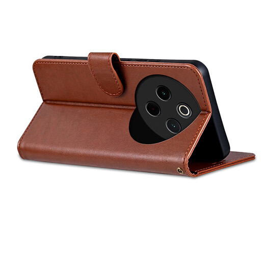 AZNS vivo Y300Pro flip leather case mobile phone case y300Pro+ 5G protection anti-fall front and rear full coverage V2410A soft shell rollover wallet style new business men and women brown