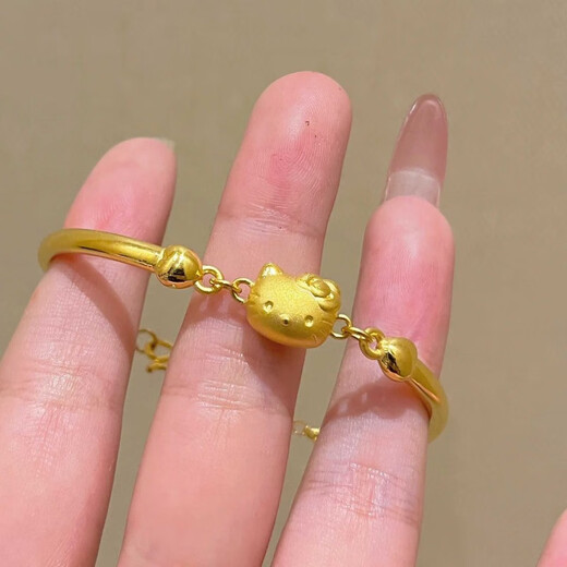 Pupan Old Phoenix Gold Store Gold Kitty Cat Bracelet Sweet Princess Style 18k Gold Bracelet Female Internet Celebrity Y Cat Bracelet Chain