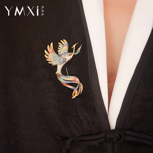 Yin Muchi Symphony Phoenix Double Flying Swallow Exquisite Brooch Light Luxury Chinese Style Hanfu Cheongsam Accessories Dunhuang Aesthetic Birthday Gift A3X406 Symphony Phoenix Brooch