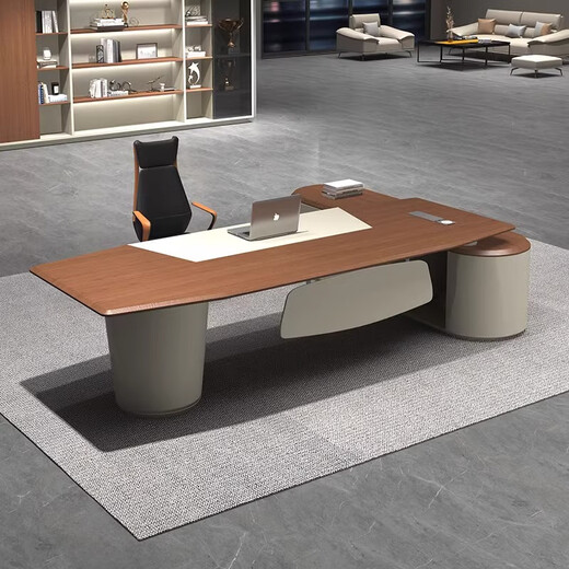 Kong Qiu Mingge commercial boss table office desk and chair combination president table simple modern high-end atmospheric executive desk office table 1.8 meters boss table (with side cabinets)