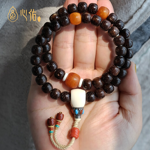 Xinyou Russian material natural old beeswax single beads loose beads old barrel beads pier diy with beads separated beads top beads star and moon accessories old weathered pattern 10mm old single beads