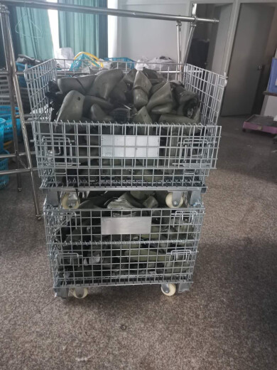 致荟树折叠铁框蝴蝶笼物流台车周转箱笼铁笼仓库货架储物笼 带轮无脚杯2000X1250X1390网格1