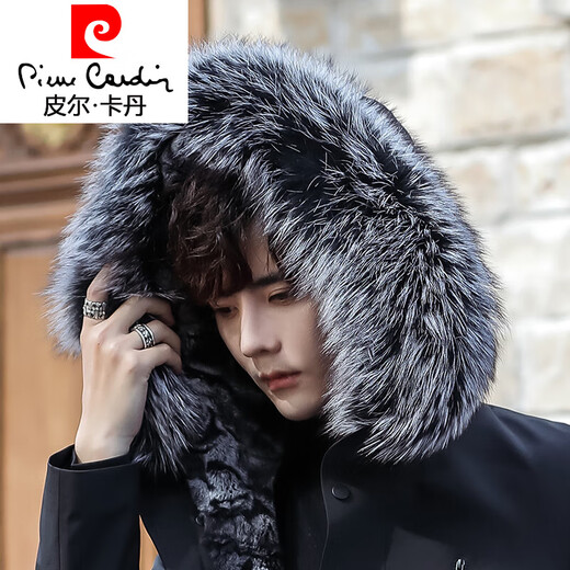 
Pierre cardin 2023 new winter parka men's short removable fur integrated rabbit fur jacket thickened 9896 gray (lined) L suitable for weight (120-140Jin [Jin equals 0.5 kg])